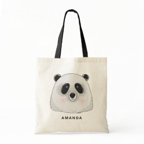 Cute funny panda. Modern kids cartoon bear animal Tote Bag