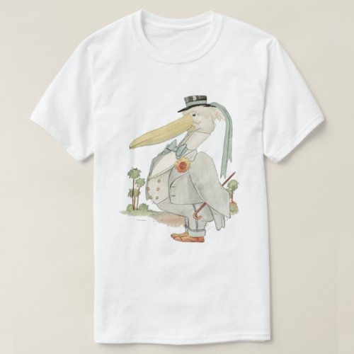 Cute Funny Pelican Gentleman Louisiana Symbol T_Shirt