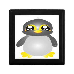 cute funny penguin animal keepsake box