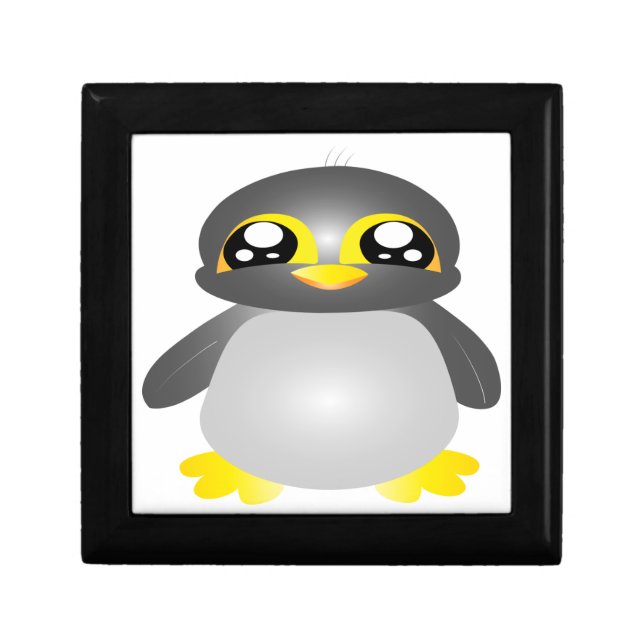 cute funny penguin animal keepsake box (Front)