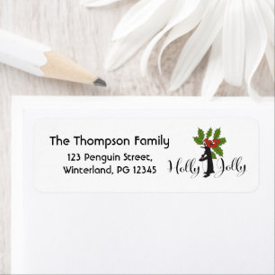 Cute Funny Penguin Christmas Return Address Label