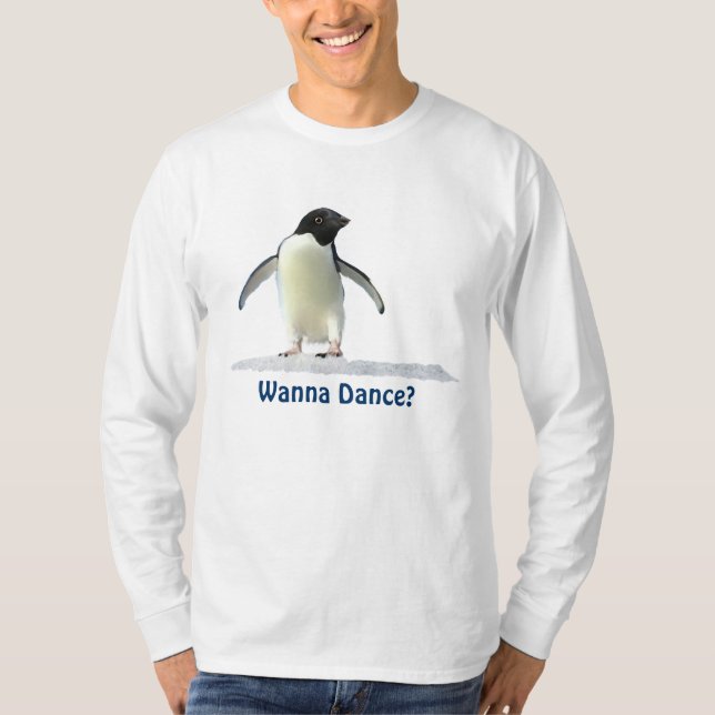 Cute Funny Penguin Dancing Gear T-Shirt (Front)