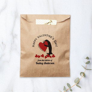 Cute Funny Penguin Homemade Valentine Treat Favor Bag