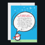 Cute Funny Penguin Math Problem Birthday Card<br><div class="desc">Birthdays can sometimes be hard to take... No Worries... Let this whimsical cute Penguin bring a smile to someone you love on their Birthday. With a silly - zany math problem that reflects the craziness that defines Middle-age. Includes space for your personal greeting inside Blue Skies ahead. After all, the...</div>