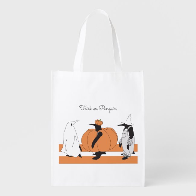 Cute Funny Penguin Pumpkin Cartoon Halloween