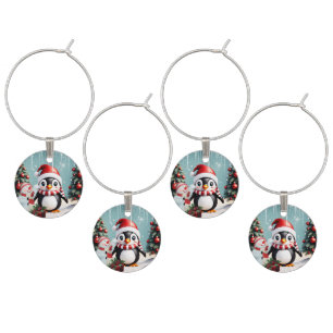 Cute funny penguin wine charm