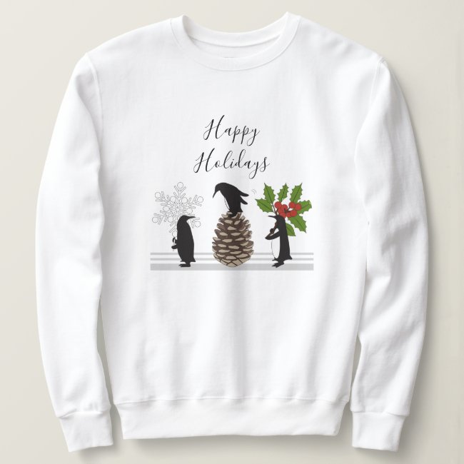 Cute Funny Penguins Whimsical Happy Holidays