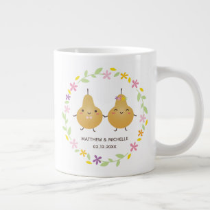 Cute Funny Perfect Pear Couple Newlyweds Memorable Giant Coffee Mug