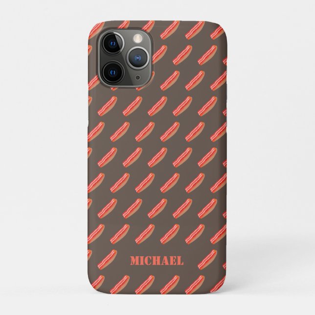Cute Funny Personalized Bacon  Case-Mate iPhone Case (Back)