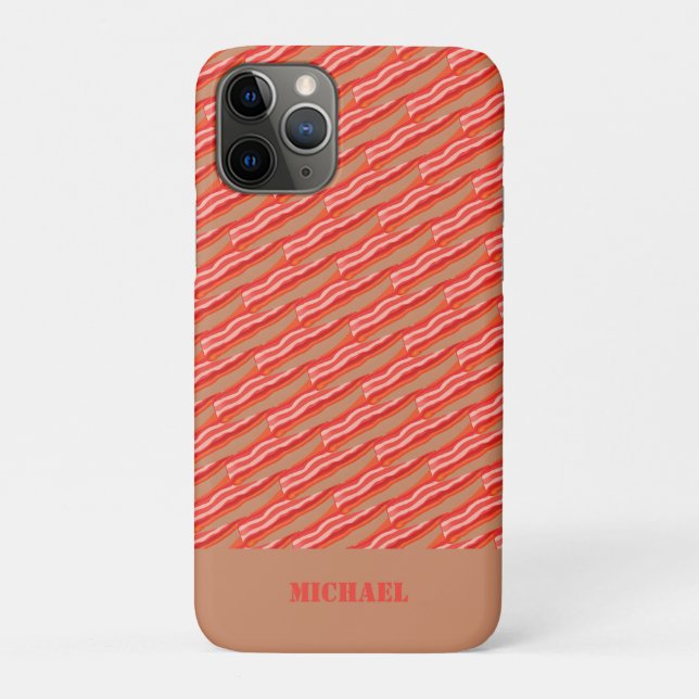 Cute Funny Personalized Bacon  Case-Mate iPhone Case (Back)