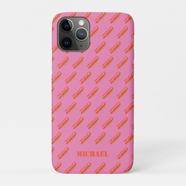 Cute Funny Personalized Bacon  Case-Mate iPhone Case (Back)