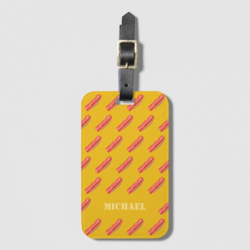 Cute Funny Personalized Bacon  Luggage Tag