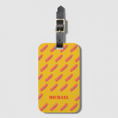 Cute Funny Personalized Bacon  Luggage Tag