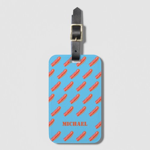 Cute Funny Personalized Bacon  Luggage Tag