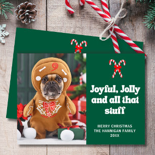 Cute Funny Pet Dog Photo Christmas Holiday Card