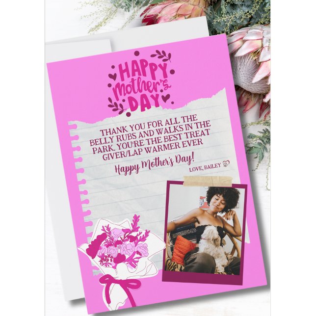 Cute Funny Pet Mother's Day Personalized Holiday Card (Creator Uploaded)
