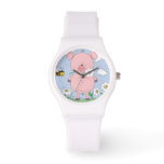 Cute Funny Pig Cartoon Watch at Zazzle