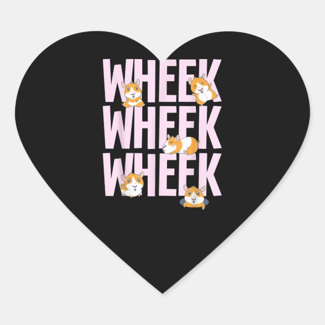 Cute Funny Pig Hamster Heart Sticker (Front)
