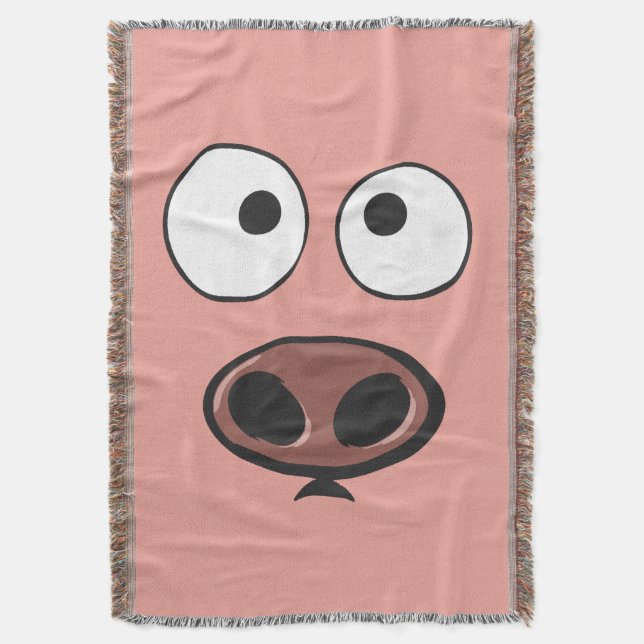 Cute Funny Pig Throw Blanket (Front Vertical)