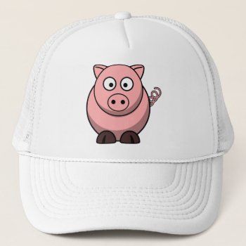 Cute Funny Pig Trucker Hat by CuteFunnyAnimals at Zazzle
