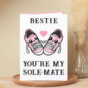 Cute Funny Pink Shoe Best Friend Happy Birthday Letterpress Thank You Card