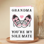 Cute Funny Pink Shoe Grandmother Happy Birthday Thank You Card<br><div class="desc">Looking for a unique way to express your love and humor to your grandparent? Our funny shoe pun greeting card is the perfect choice for your grandmother on her birthday! Customize it by adding your own personal message. Design features two pink sneakers holding hands and a pink heart. Great for...</div>