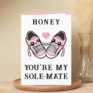 Cute Funny Pink Shoe Husband Wife Happy Birthday Letterpress Thank You Card