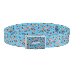 Cute funny pink squid cartoon pattern belt