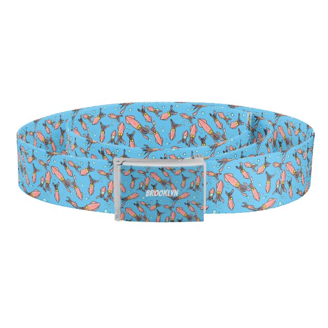 Cute funny pink squid cartoon pattern belt (Coil)