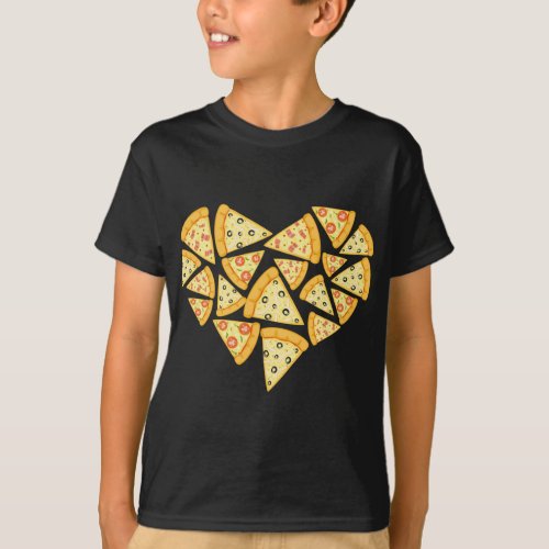 Cute Funny Pizza Love Heart Foodie Novelty Peppero T_Shirt