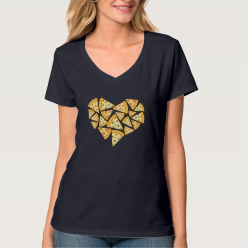 Cute Funny Pizza Love Heart Foodie Novelty Peppero T_Shirt