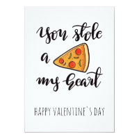 Cute Funny Pizza Valentines Day Card