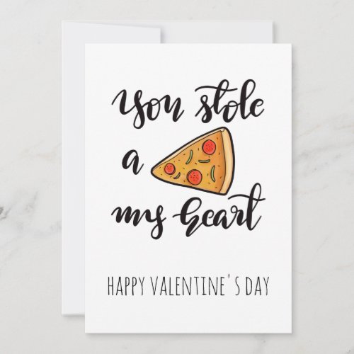 Cute Funny Pizza Valentines Day Holiday Card