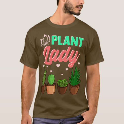 Cute Funny Plant Lady Planting Gardening Pun T_Shirt