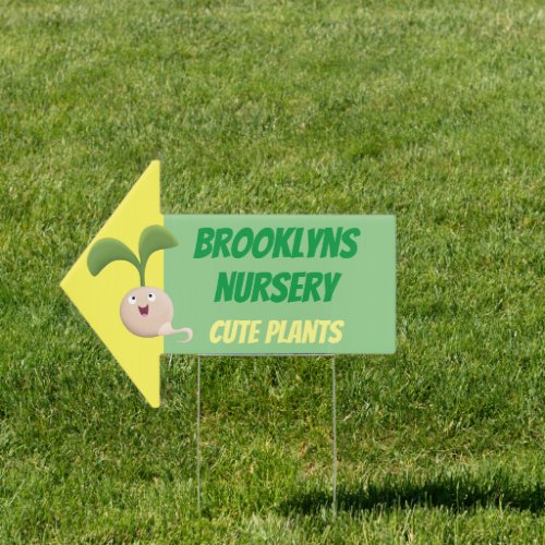 Cute funny plants nursery for sale cartoon sign