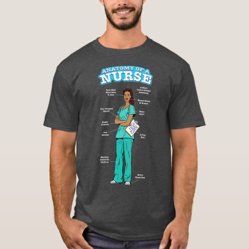 Cute Funny POC Nurse  Anatomy of a Black Nurse T_Shirt