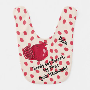 Cute Funny Pomegranate Toddlers First Rosh Hashana Baby Bib