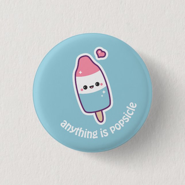 Cute Funny Popsicle Pinback Button (Front)