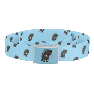 Cute funny porcupine playing banjo cartoon belt