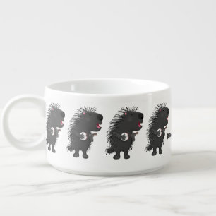 Cute funny porcupine playing banjo cartoon bowl