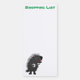 Cute funny porcupine playing banjo cartoon magnetic notepad