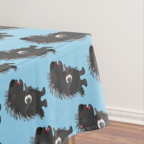 Cute funny porcupine playing banjo cartoon  tablecloth