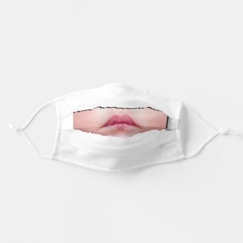 Cute Funny Pouting Baby Mouth _ pink cheeks  lips Adult Cloth Face Mask