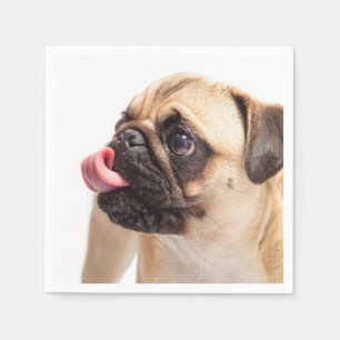 Cute & Funny Pug Dog paper napkins