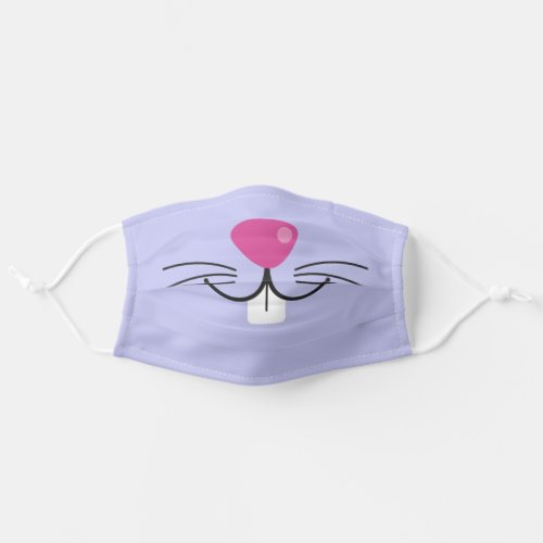 Cute Funny Purple Animal Bunny Face Adult Cloth Face Mask