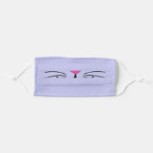 Cute Funny Purple Animal Bunny Face Adult Cloth Face Mask (Front, Folded)