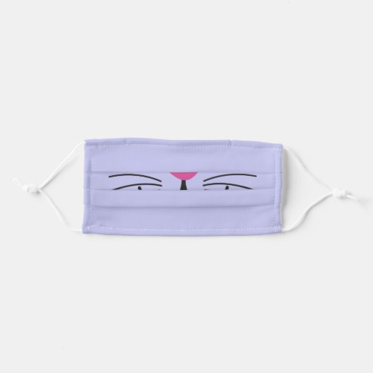 Cute Funny Purple Animal Bunny Face Adult Cloth Face Mask (Front, Folded)