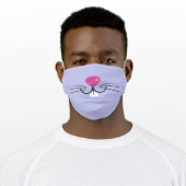 Cute Funny Purple Animal Bunny Face Adult Cloth Face Mask (Worn)