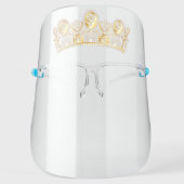 Cute Funny Queen Gold Tiara Face Shield (Front)