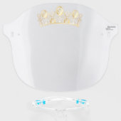 Cute Funny Queen Gold Tiara Face Shield (Front w/Glasses)